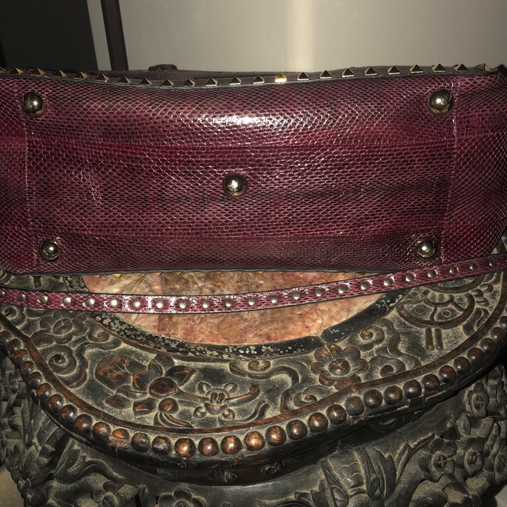 Valentino Garavini Python Rockstud Handbag - image 8